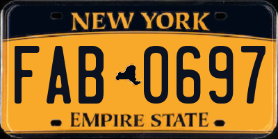 NY license plate FAB0697