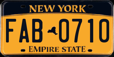 NY license plate FAB0710