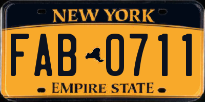 NY license plate FAB0711