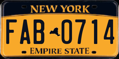 NY license plate FAB0714