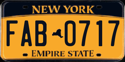 NY license plate FAB0717