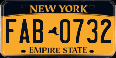 NY license plate FAB0732