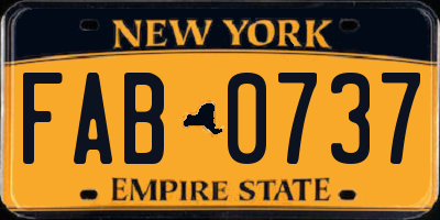 NY license plate FAB0737