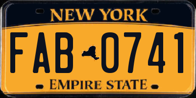 NY license plate FAB0741