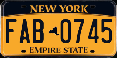 NY license plate FAB0745