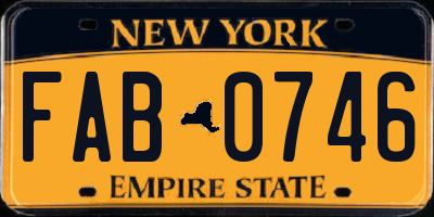 NY license plate FAB0746