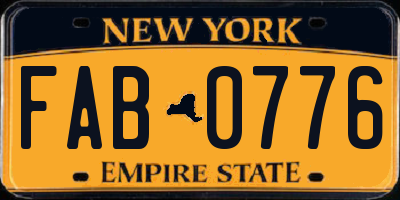 NY license plate FAB0776