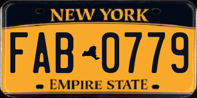 NY license plate FAB0779