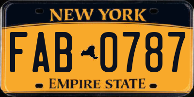 NY license plate FAB0787