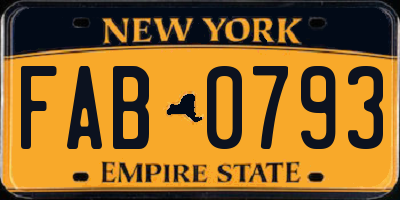 NY license plate FAB0793