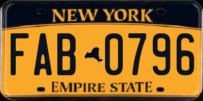 NY license plate FAB0796