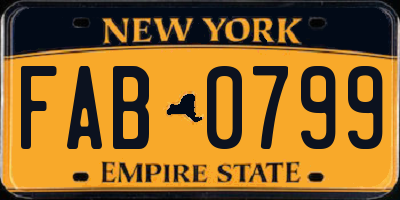 NY license plate FAB0799