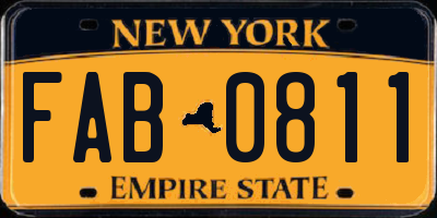 NY license plate FAB0811