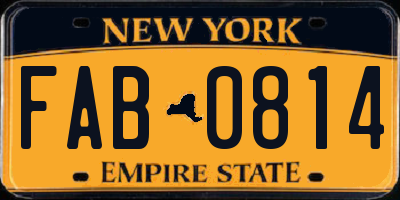 NY license plate FAB0814