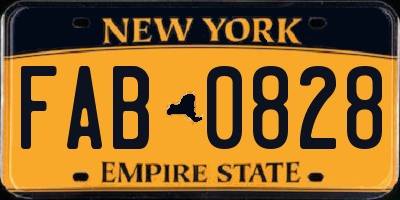 NY license plate FAB0828