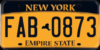 NY license plate FAB0873