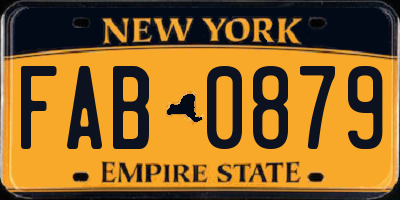 NY license plate FAB0879