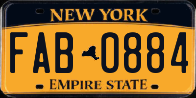 NY license plate FAB0884