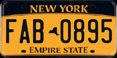 NY license plate FAB0895