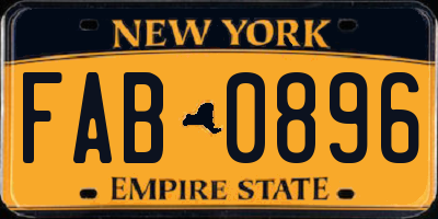 NY license plate FAB0896