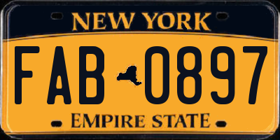 NY license plate FAB0897