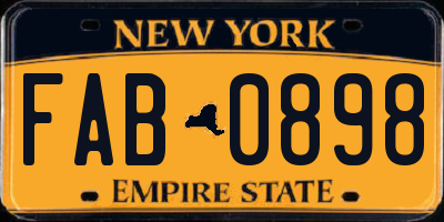 NY license plate FAB0898