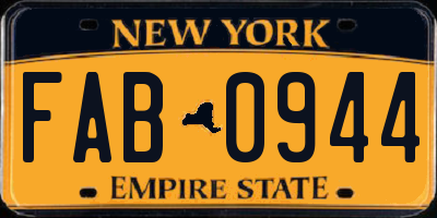 NY license plate FAB0944