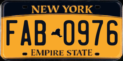 NY license plate FAB0976