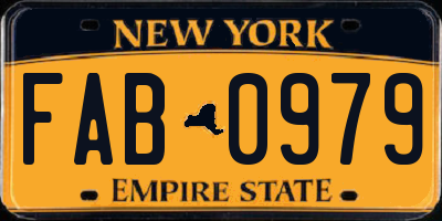 NY license plate FAB0979