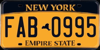 NY license plate FAB0995