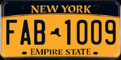 NY license plate FAB1009