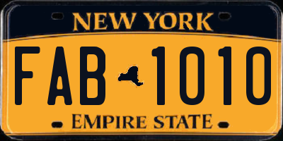 NY license plate FAB1010