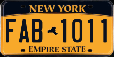 NY license plate FAB1011