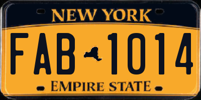 NY license plate FAB1014