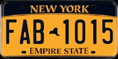 NY license plate FAB1015