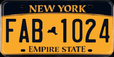 NY license plate FAB1024