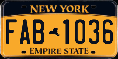 NY license plate FAB1036