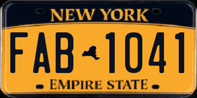 NY license plate FAB1041