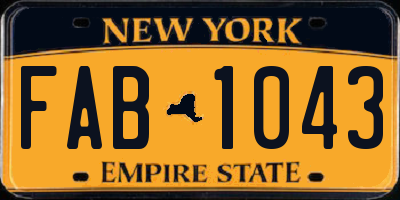 NY license plate FAB1043