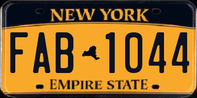 NY license plate FAB1044