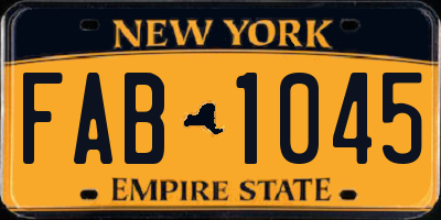 NY license plate FAB1045