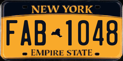 NY license plate FAB1048