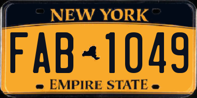 NY license plate FAB1049