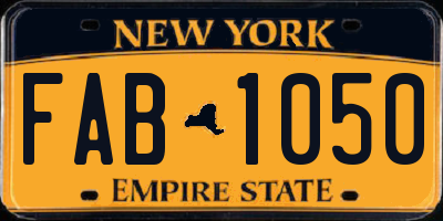 NY license plate FAB1050