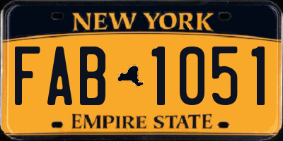 NY license plate FAB1051