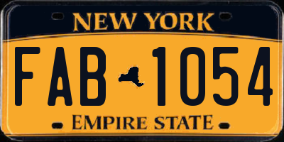 NY license plate FAB1054