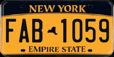 NY license plate FAB1059