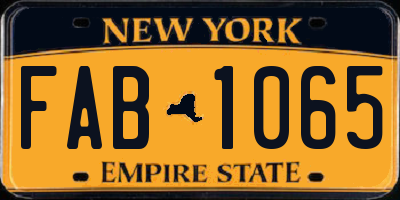 NY license plate FAB1065