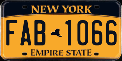 NY license plate FAB1066