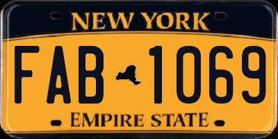 NY license plate FAB1069